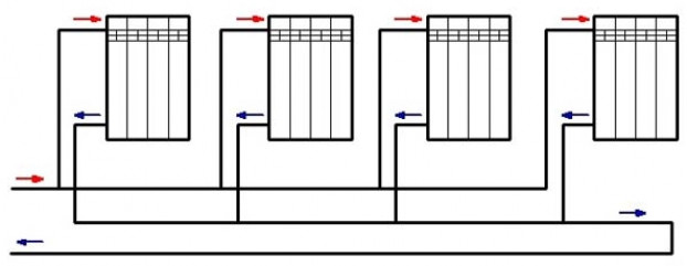 Двухтрубная схема отопительных систем