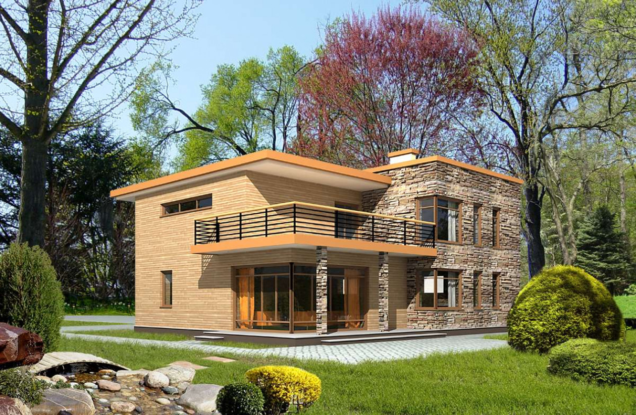 Как сделать плоскую крышу квадратного дома?