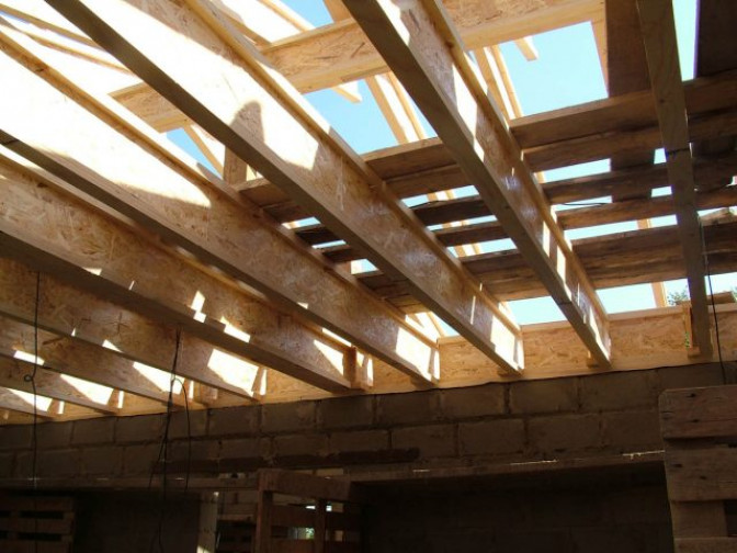 Стропильная система двускатной крыши для бани