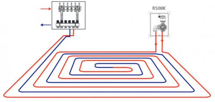 Схема Подключение теплого пола от радиатора
