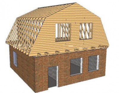 Проектирование двухскатной крыши ломаного типа