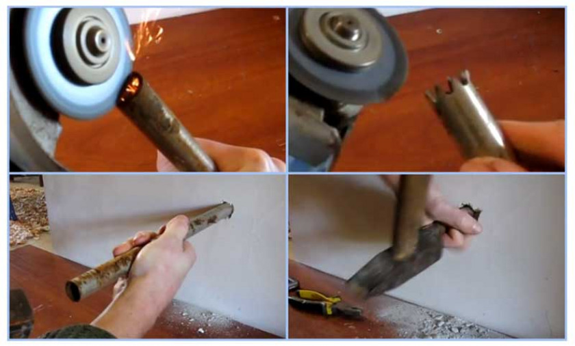 Как сделать отверстие в стене при помощи самодельного инструмента