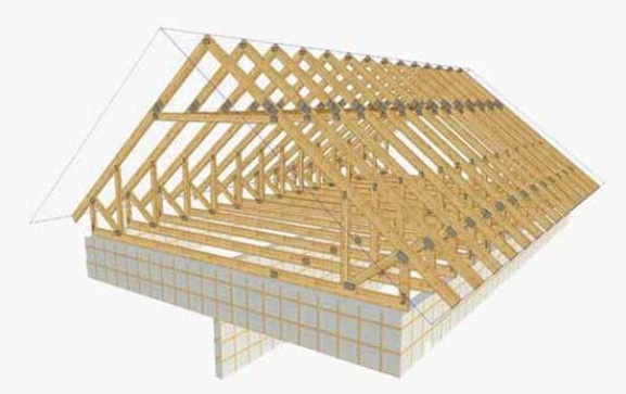 Стропильная система двускатной мансардной крыши