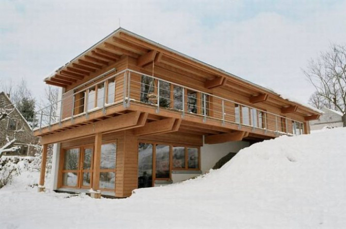 Двухэтажные дома с односкатной крышей