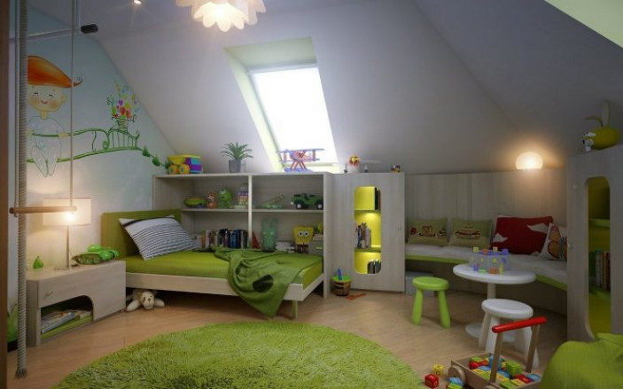 Детская комната под крышей