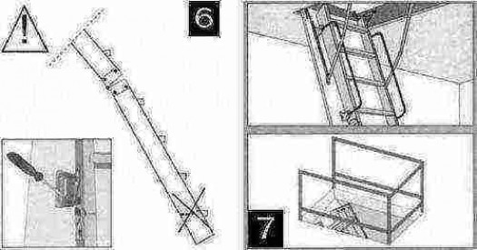 Монтаж чердачной лестницы (железной)