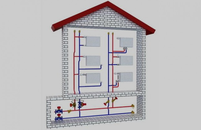 Идеальный вариант обогрева жилья – система с двумя трубопроводами
