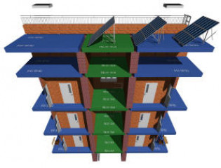 Готовый проект трехэтажного одноподъездного жилого дома на квартир с техническим этажом (чердаком)