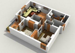 Архитектурный план каркасно-щитового дома 6хс мансардой